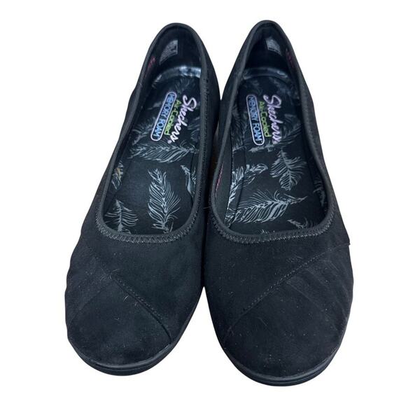 Skechers Kiss Smooch Black Air Cooled Memory Foam Slip On Wedge Shoes Womens 10 - Picture 6 of 16